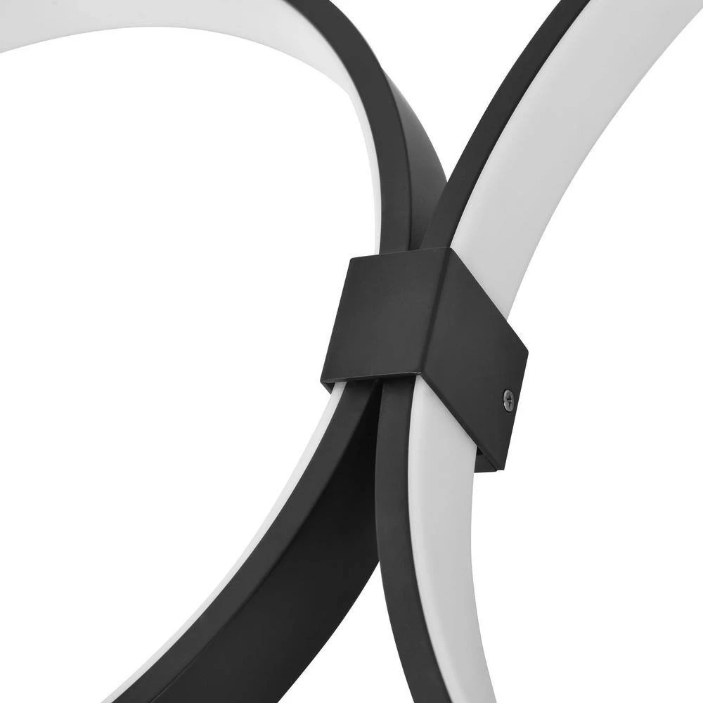 Capella 43 in. 4-Watt Black Integrated LED Semi Flush Mount Ceiling Fixture With 4 Light Rings by VONN Lighting - Image 7