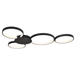 Capella 43 in. 4-Watt Black Integrated LED Semi Flush Mount Ceiling Fixture With 4 Light Rings by VONN Lighting