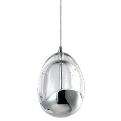 Venezia 3.5 in. Integrated LED Pendant Lighting Fixture with Clear Glass Globe Shade, Black by VONN Lighting