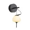 Lecce 12.5 in. Height 5.3-Watt Black LED Sconce with Petite 4.75 in. Teardrop Glass Shade by VONN Lighting