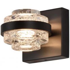 Milano 6 in. 1-Light Integrated LED Sconce Lighting Fixture in Black by VONN Lighting