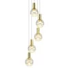 Sienna 9.5 in. 5-Light Integrated LED Chandelier Height Adjustable Hanging Pendant Light with Globe Shades, Brass by VONN Lighting