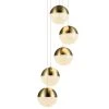 Ravello 10.25 in. 5-Light Integrated LED Chandelier Height Adjustable Hanging Pendant Light with Globe Shades, Brass by VONN Lighting