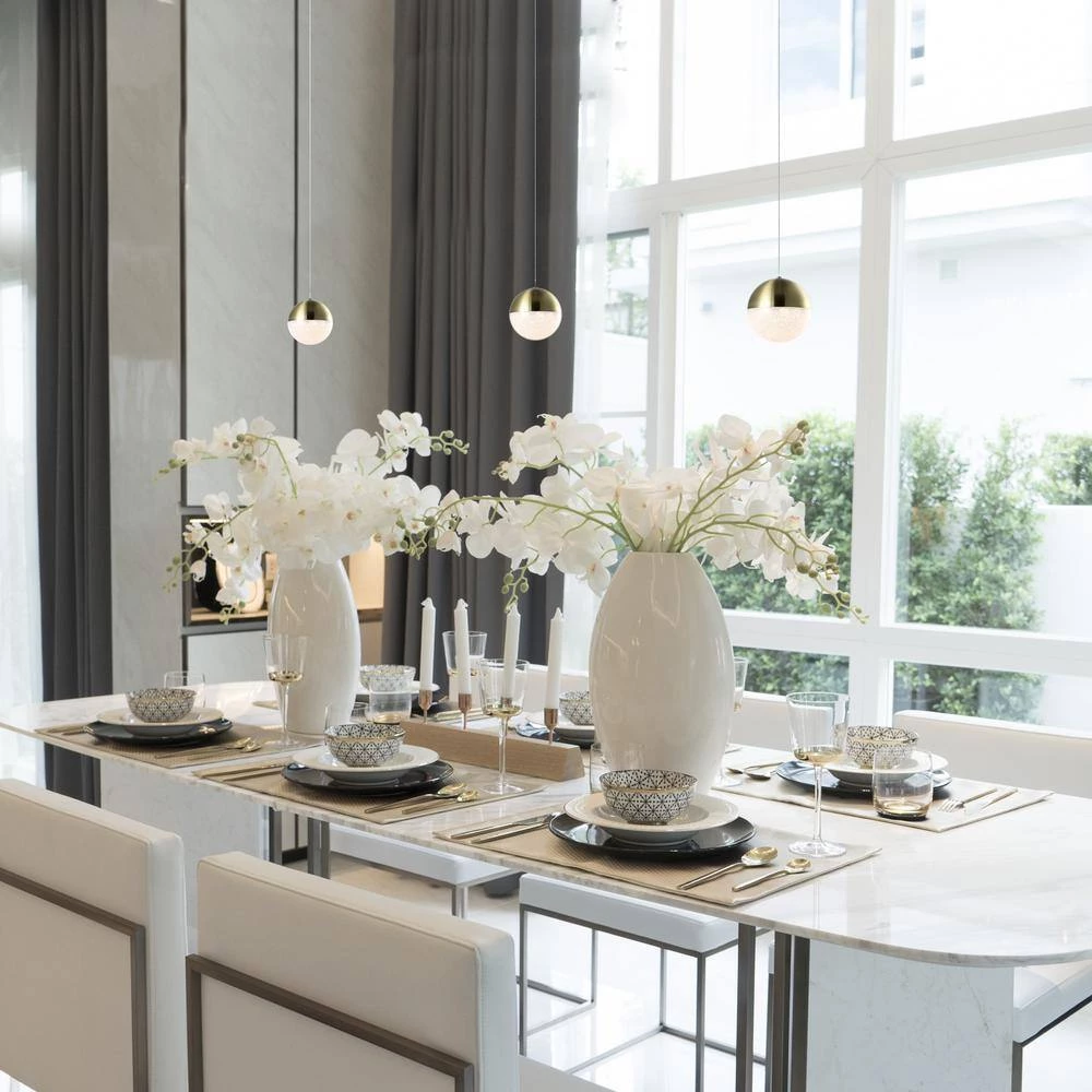 Ravello 5 in. Integrated LED Pendant Lighting Fixture with Globe Shade, Brass by VONN Lighting - Image 6