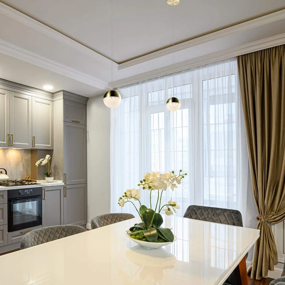 Ravello 5 in. Integrated LED Pendant Lighting Fixture with Globe Shade, Brass by VONN Lighting - Image 5