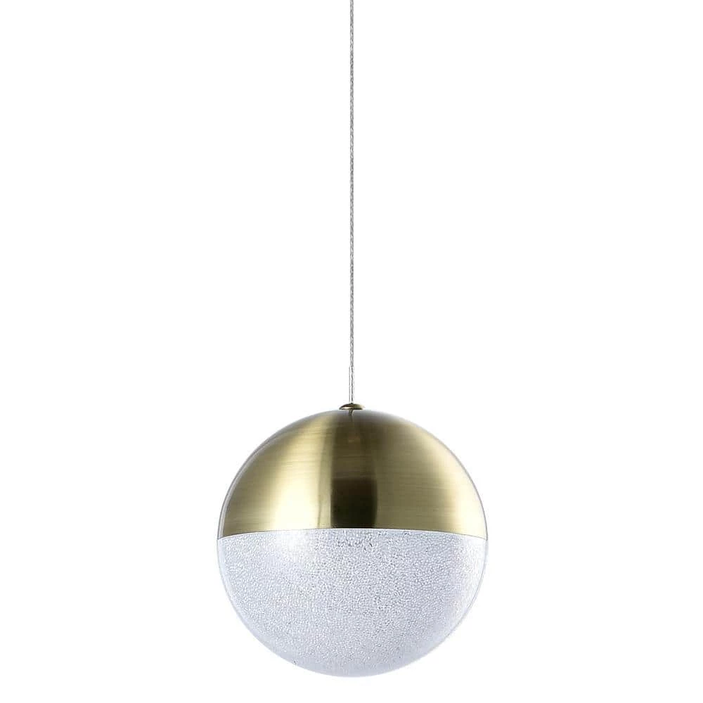Ravello 5 in. Integrated LED Pendant Lighting Fixture with Globe Shade, Brass by VONN Lighting