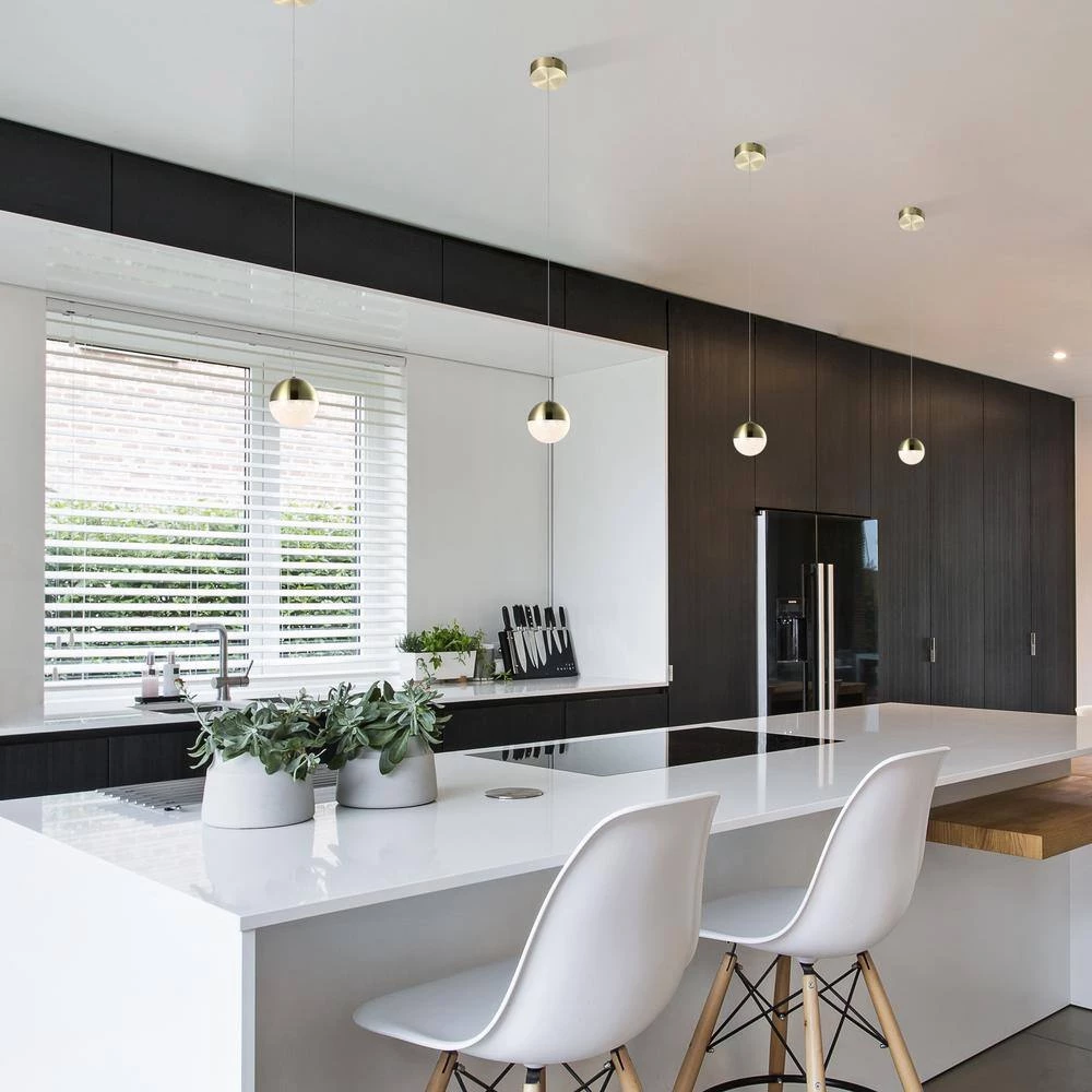 Ravello 5 in. Integrated LED Pendant Lighting Fixture with Globe Shade, Brass by VONN Lighting - Image 8