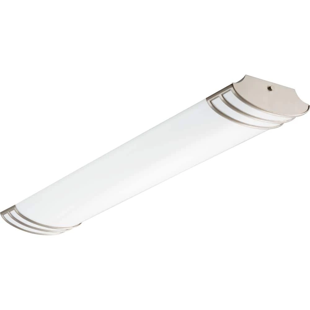 Futra 2-Light Brushed Nickel Fluorescent Ceiling Light Semi-Flush mount by Lithonia Lighting