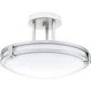 Saturn 1-Light Brushed Nickel Fluorescent Decorative Semi-Flush Mount Light by Lithonia Lighting