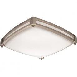 Square Saturn 13 in. Brushed Nickel LED Flush Mount (4000K) by Lithonia Lighting