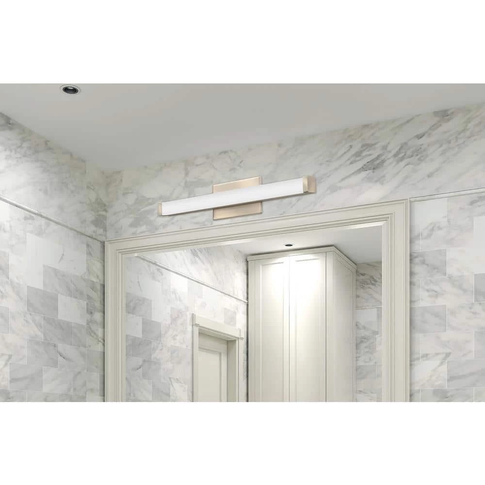 Contractor Select 18-Watt 24 in. 1 Light Brushed Nickel LED Vanity Light Bar Switchable Light Color by Lithonia Lighting - Image 2