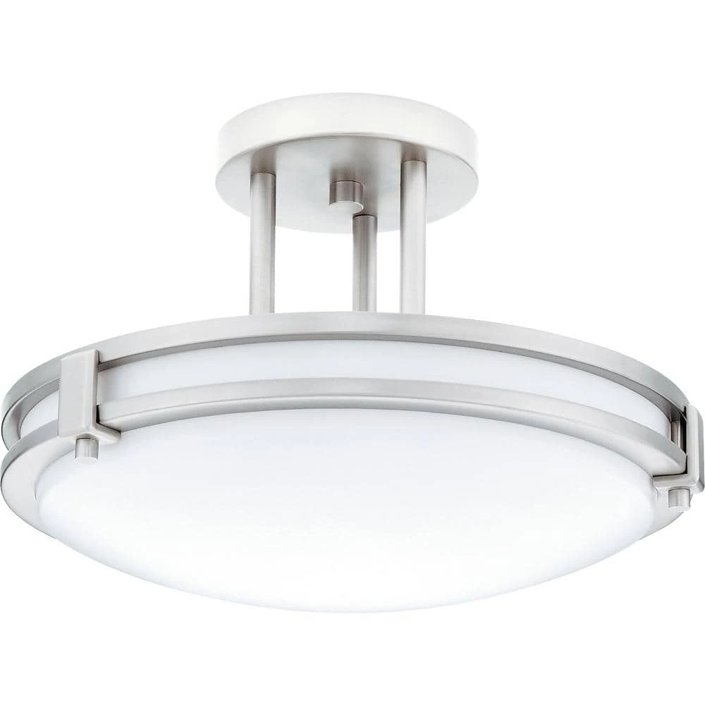 Saturn 16 in. 2-Light Brushed Nickel Semi-Flush Mount Light by Lithonia Lighting - Image 2