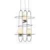 Lyra 16 in.16-Watt Integrated LED Chandelier with 3 Glass Shades and Polished Chrome Cage Island Hanging Pendant Light by VONN Lighting