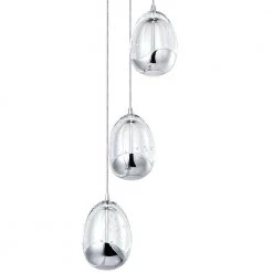 Venezia 3-Light Integrated LED Pendant Lighting Fixture with Clear Glass Globe Shades, Polished Chrome by VONN Lighting