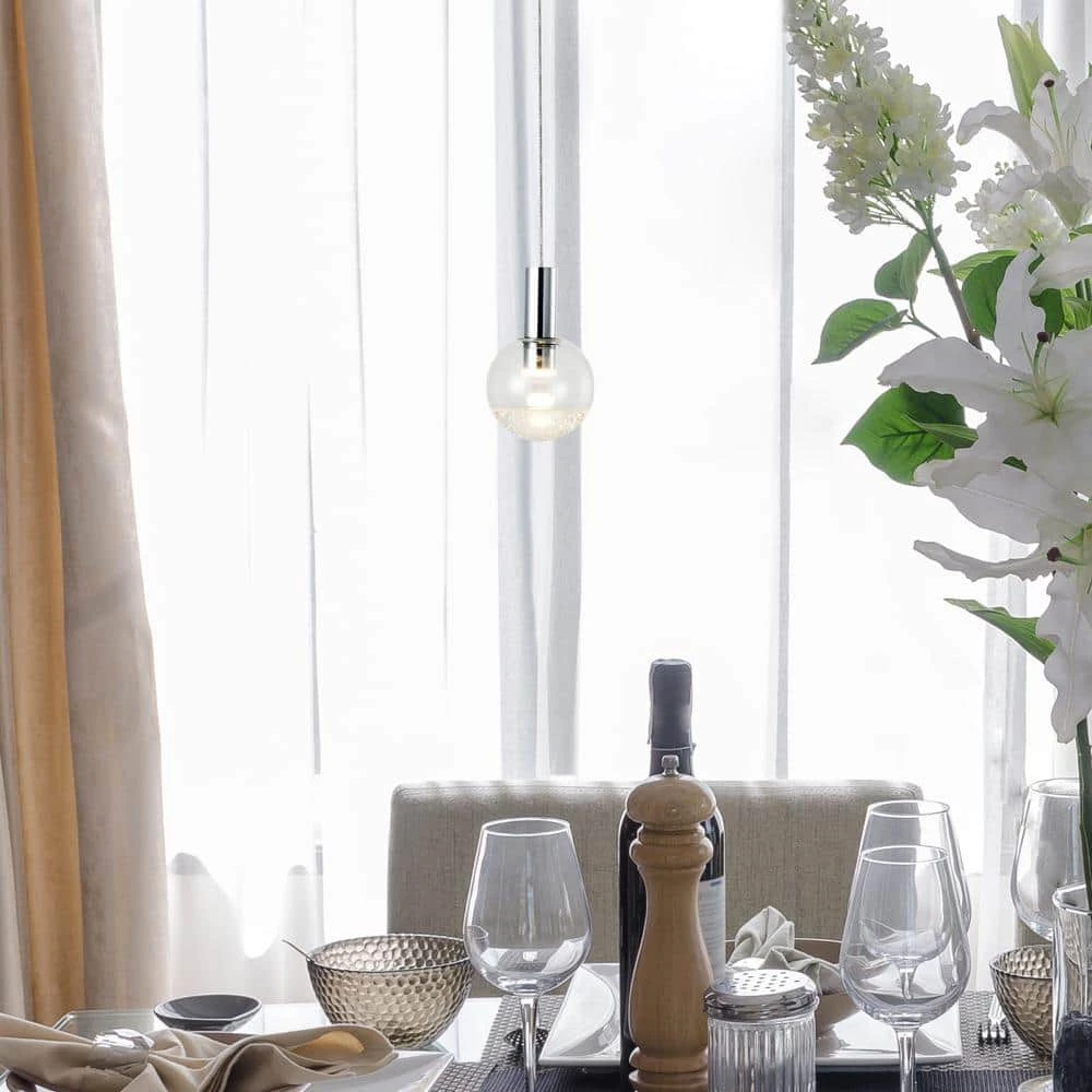 Sienna 5 in. Integrated LED Pendant Lighting Fixture with Globe Shade, Polished Chrome by VONN Lighting - Image 6