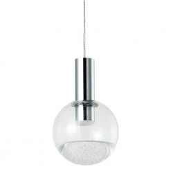 Sienna 5 in. Integrated LED Pendant Lighting Fixture with Globe Shade, Polished Chrome by VONN Lighting