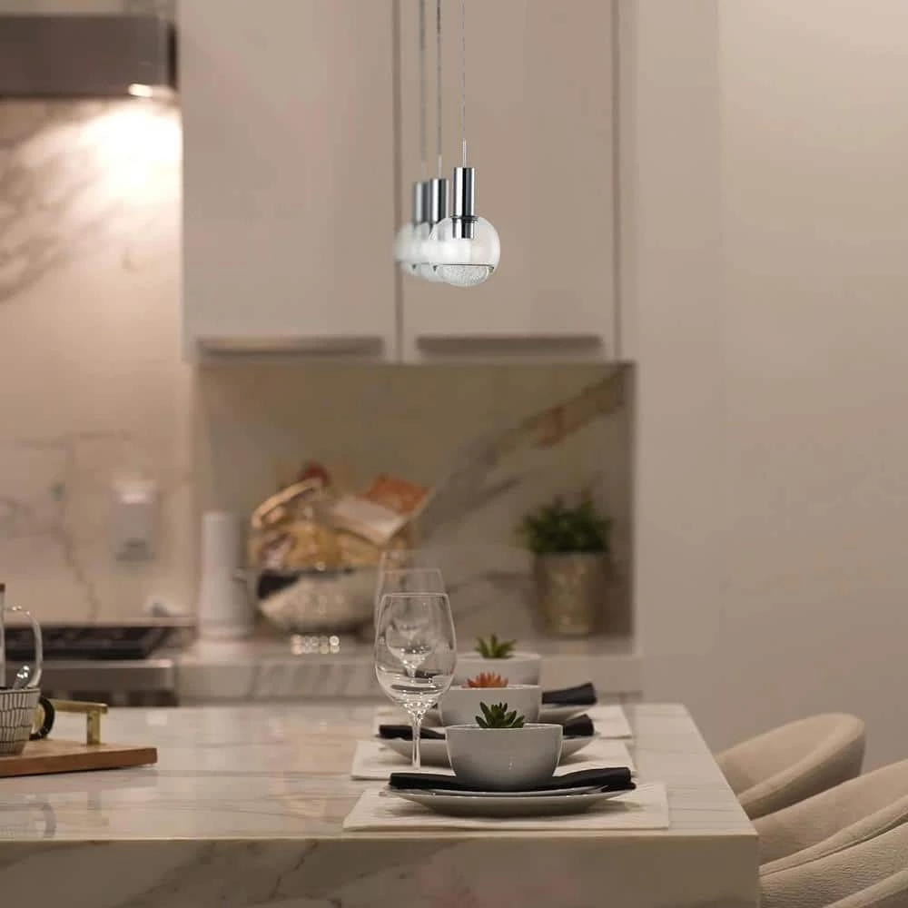 Sienna 5 in. Integrated LED Pendant Lighting Fixture with Globe Shade, Polished Chrome by VONN Lighting - Image 9