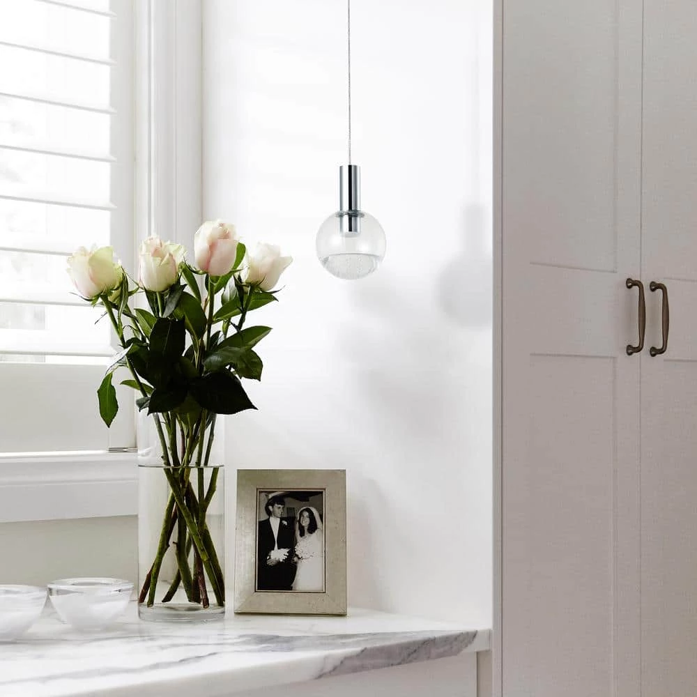 Sienna 5 in. Integrated LED Pendant Lighting Fixture with Globe Shade, Polished Chrome by VONN Lighting - Image 8