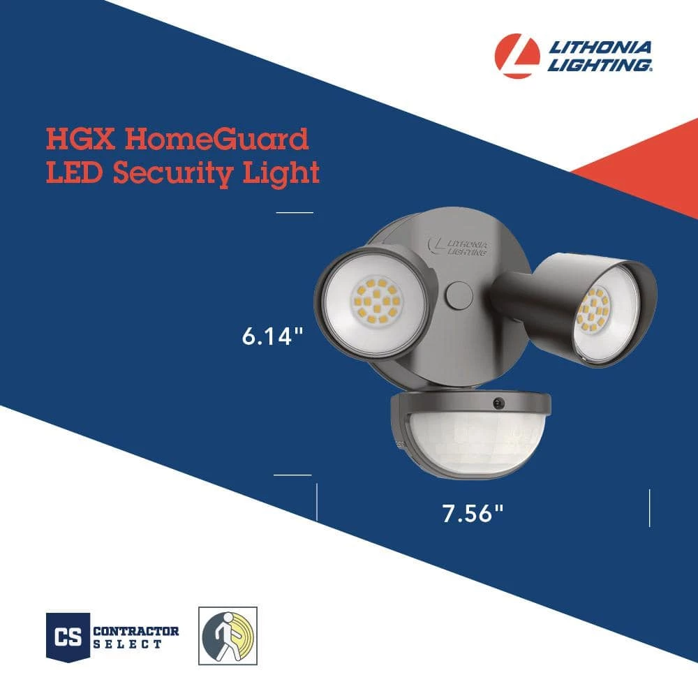 Contractor Select HGX Dark Bronze Motion Activated Outdoor Integrated LED Flood Light by Lithonia Lighting - Image 4