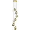 Venezia 9 in. 7-Light Integrated LED Gold Chandelier Height Adjustable Hanging Pendant Light with Champagne Glass Shades by VONN Lighting