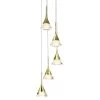 Amalfi 11 in. 5-Light Integrated LED Chandelier Height Adjustable Hanging Pendant Light with Cone Shades, Gold Finish by VONN Lighting