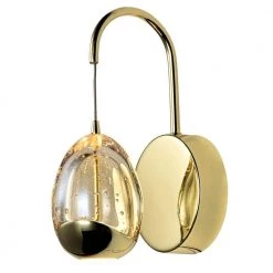 Venezia 1-Light Gold Integrated LED Wall Sconce Lighting Fixture with Champagne Glass Globe Shade by VONN Lighting