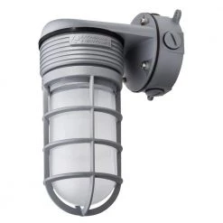 Contractor Select 1 Light Gray 120/277 Integrated LED Outdoor Vapor Tight Wall Lantern Sconce 1-Pack by Lithonia Lighting