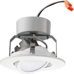 4 in. Matte White Recessed Gimbal Integrated LED Module (3000K) Trim Kit by Lithonia Lighting