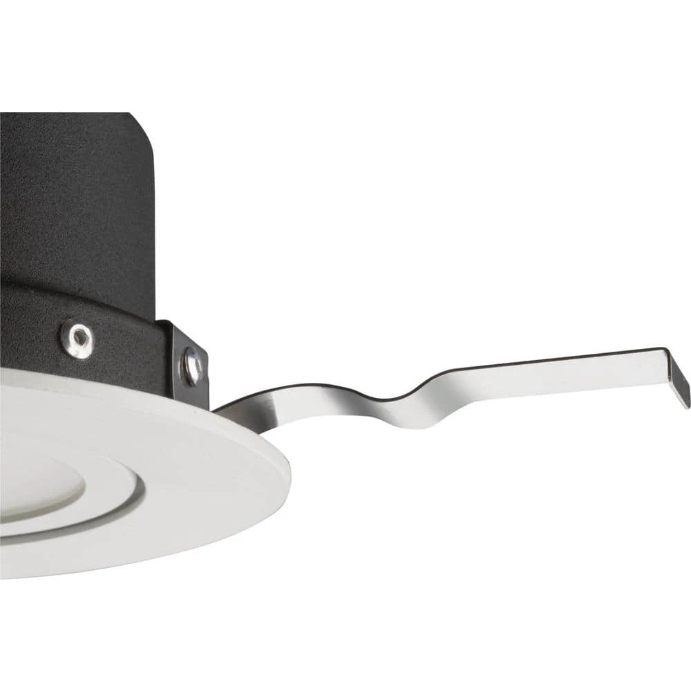 OneUp 4 in. Canless 2700K New Construction or Remodel Dimmable Integrated LED Recessed Light Kit with White Gimbal Trim by Lithonia Lighting - Image 4