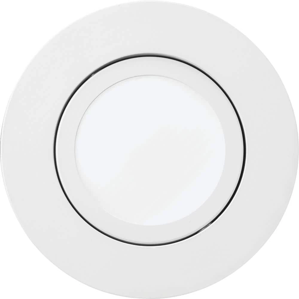 OneUp 4 in. Canless 2700K New Construction or Remodel Dimmable Integrated LED Recessed Light Kit with White Gimbal Trim by Lithonia Lighting