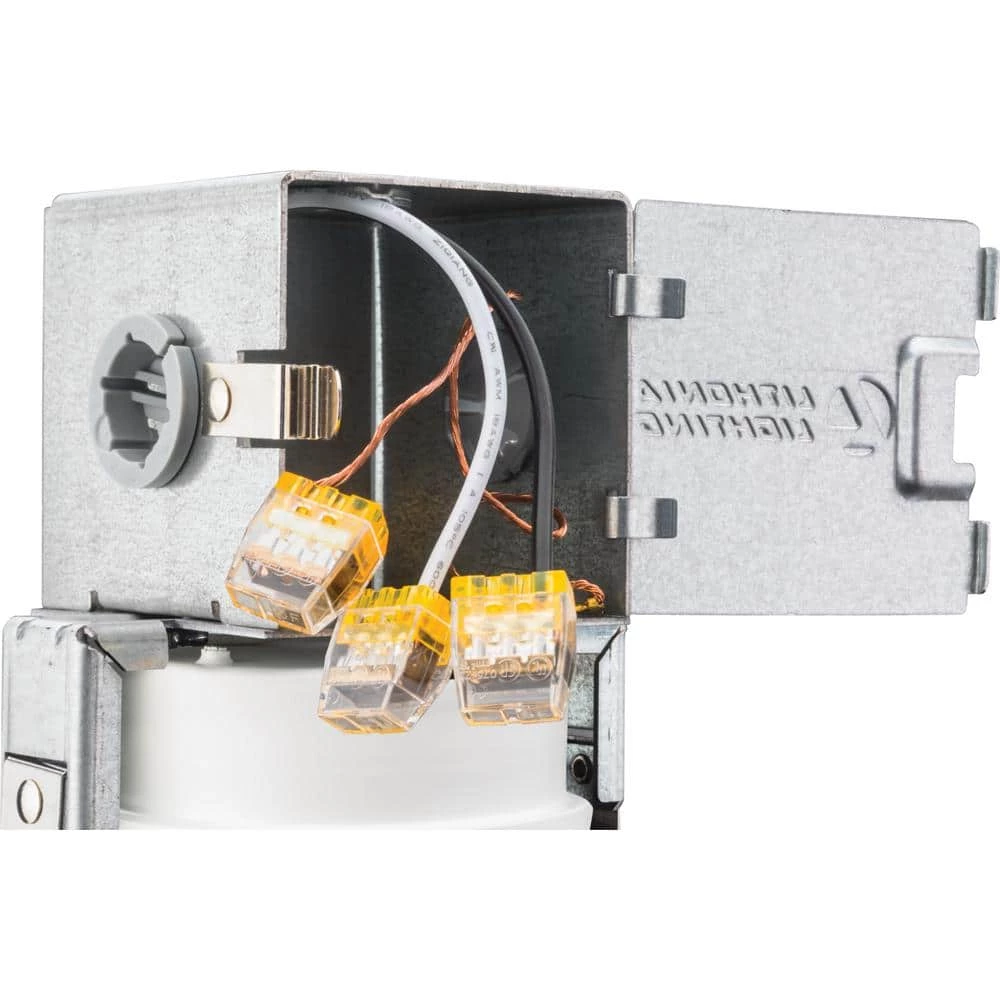 OneUp 4 in. Canless 2700K New Construction or Remodel Dimmable Integrated LED Recessed Light Kit with White Gimbal Trim by Lithonia Lighting - Image 7