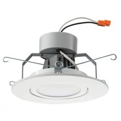 6 in. 3000K Matte White Recessed Integrated LED Gimbal LED Module Trim Kit by Lithonia Lighting