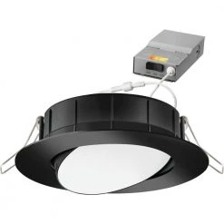 4 in. Selectable Color Temperature New Construction or Remodel Matte Black Recessed Integrated LED Gimbal Kit by Lithonia Lighting