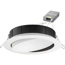 6 in. Selectable Color Temperature New Construction or Remodel Recessed Integrated LED Gimbal Kit, Matte White by Lithonia Lighting