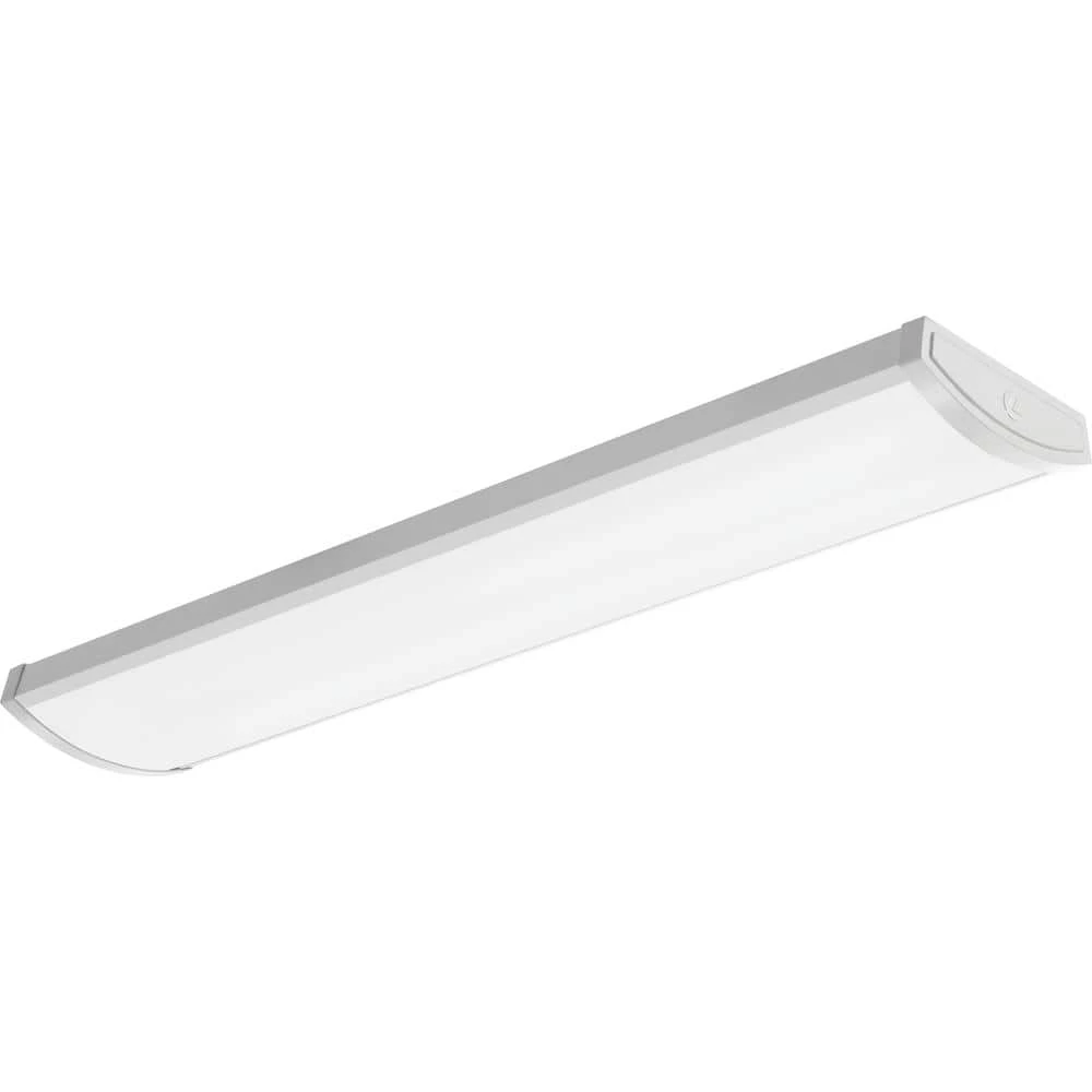 Contractor Select 4 ft. 5000 Lumens Integrated LED Dimmable White Wraparound Light Fixture, 4000K by Lithonia Lighting