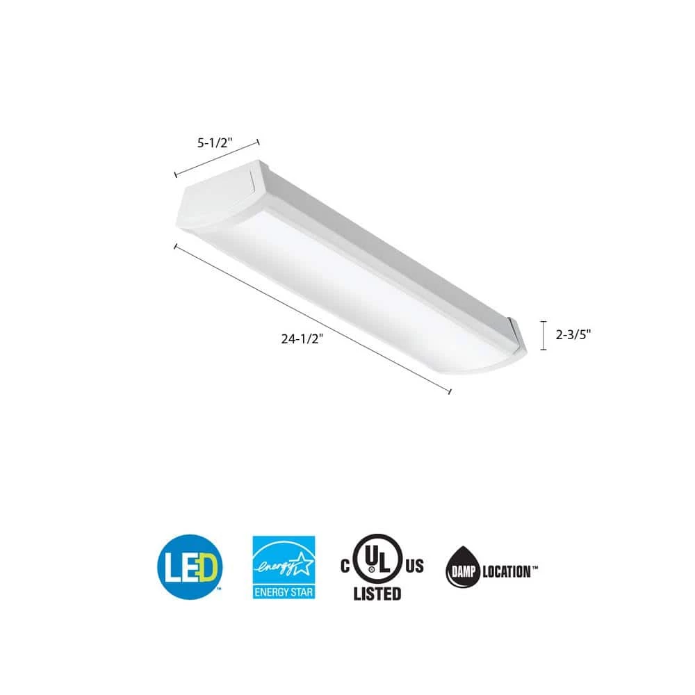 Contractor Select FMLWL 2 ft. 3000 Lumens Integrated LED Dimmable White Low Profile LED Wraparound Light 4000K by Lithonia Lighting - Image 3