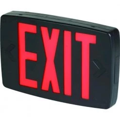 Quantum Black Thermoplastic LED Emergency Exit Sign by Lithonia Lighting