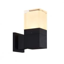 5-Watt 9.25 in. Matt Black Integrated LED Outdoor Wall Lantern Sconce 120V by VONN Lighting