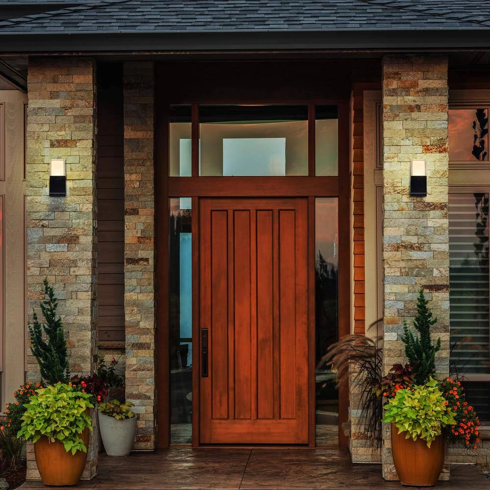 5-Watt 9.25 in. Matt Black Integrated LED Outdoor Wall Lantern Sconce 120V by VONN Lighting - Image 4