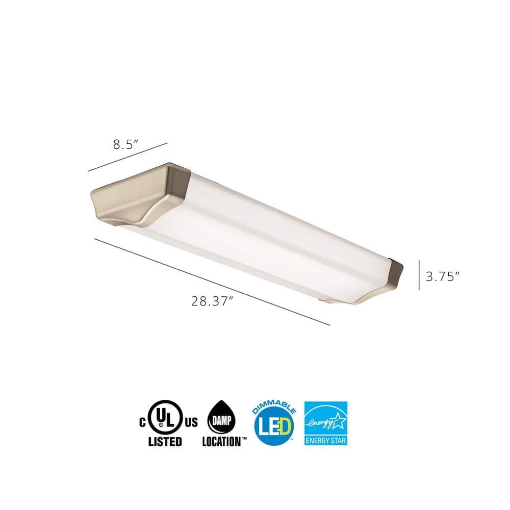 Bouldercrest 2 ft. Brushed Nickel LED Decorative Linear Flush Mount by Lithonia Lighting - Image 2