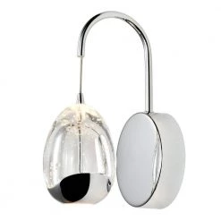 Venezia 1-Light Polished Chrome Integrated LED Wall Sconce Lighting Fixture with Clear Glass Globe Shade by VONN Lighting
