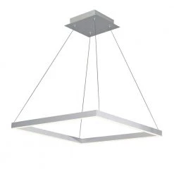 Atria Square 20 in. 38-Watt Integrated LED Adjustable Height Hanging Pendant Light Chandelier Aluminum by VONN Lighting