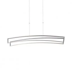 Sirius 46 in. 72-Watt Silver Integrated LED Linear Chandelier Height Adjustable Island Hanging Pendant Light by VONN Lighting