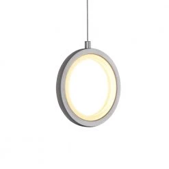 Tania 5.5 in. 8-Watt Silver Integrated LED Mini Pendant Lighting Fixture With Circular Shade by VONN Lighting