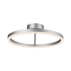 Zuben 20 in. 33-Watt Silver Integrated LED Semi Flush Mount Modern Circular Ceiling Fixture by VONN Lighting