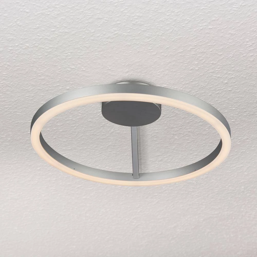 Zuben 20 in. 33-Watt Silver Integrated LED Semi Flush Mount Modern Circular Ceiling Fixture by VONN Lighting - Image 7