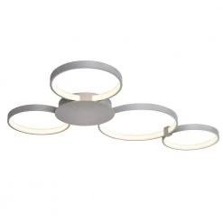 Capella 43 in. 40-Watt Silver Integrated LED Semi Flush Mount Ceiling Fixture With 4 Light Rings by VONN Lighting