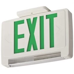 Thermoplastic LED Integrated Emergency Exit Sign/Fixture Unit Combo by Lithonia Lighting
