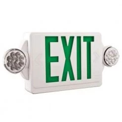 Quantum Thermoplastic Green LED Exit/Unit Combo by Lithonia Lighting