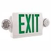 Contractor Select LHQM Series 120/277-Volt Integrated LED White and Green Exit Emergency Combo W/ 9.6 V Battery by Lithonia Lighting